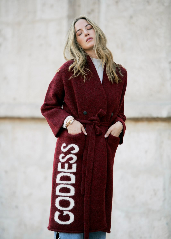 GODDESS BREAKFAST COAT - BURGUNDY - Hara Concept