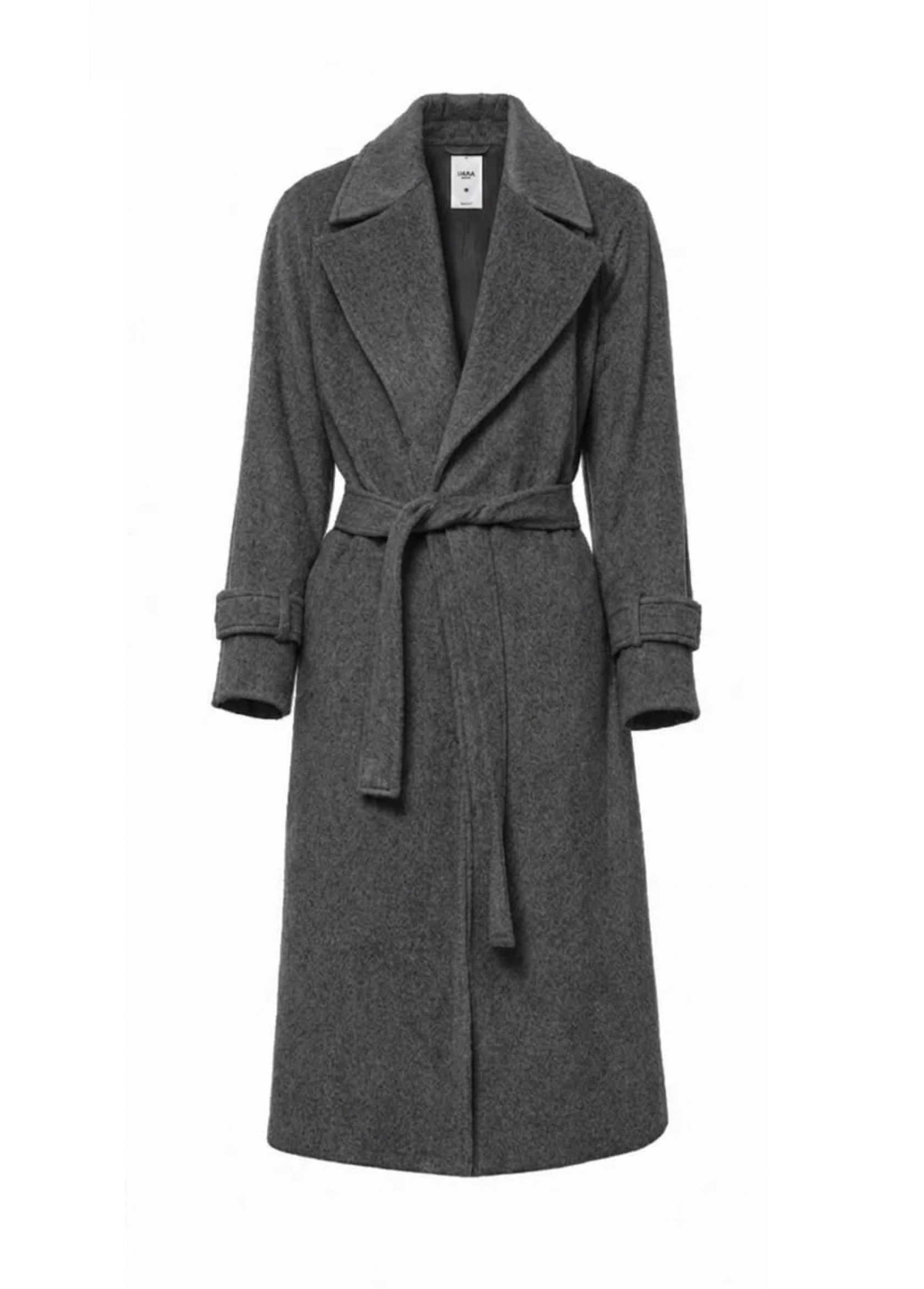 KAYA BELTED TRENCH COAT - GRAY