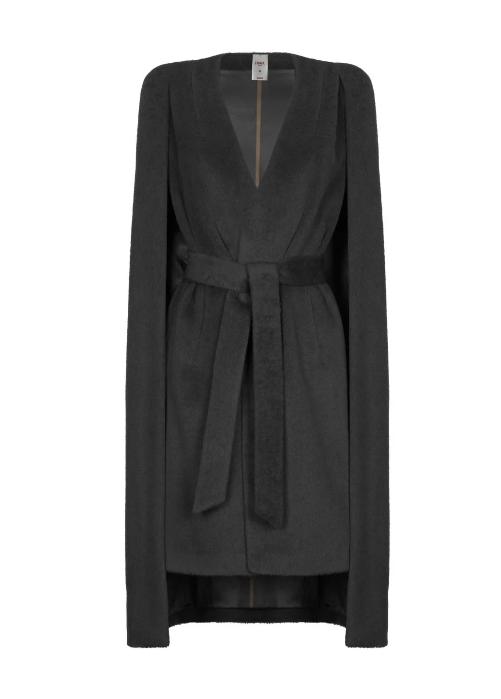 HARA LINE CAPE COAT - BLACK