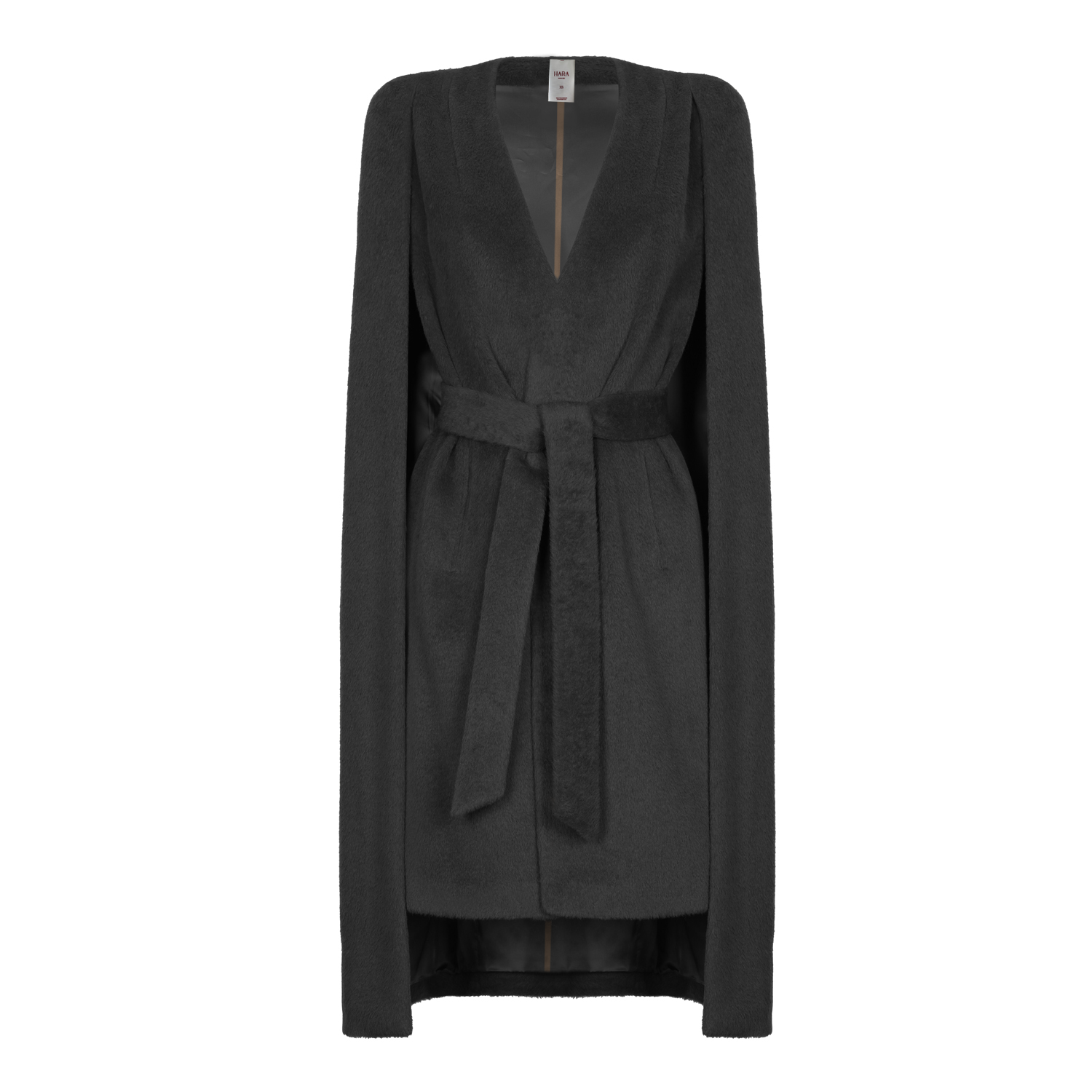 HARA LINE CAPE COAT - BLACK