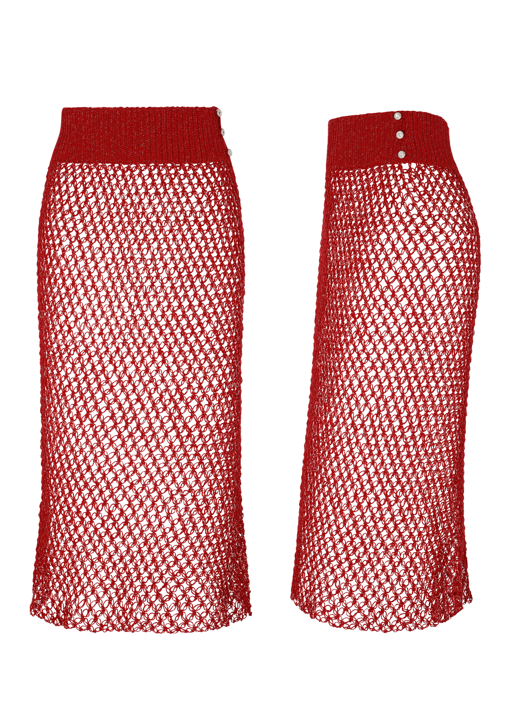 SAYA OPEN-KNIT SET - BURGUNDY
