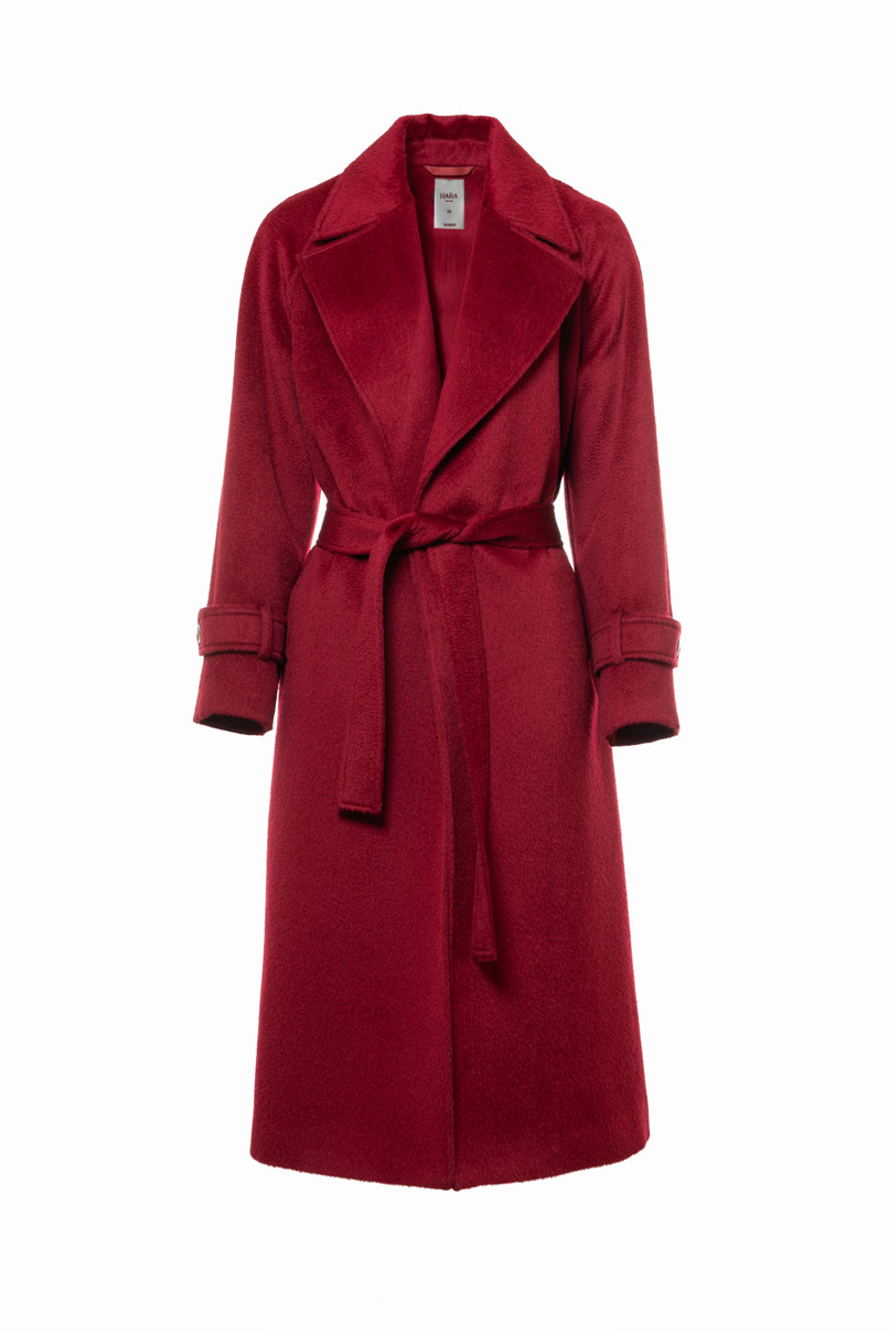 KAYA BELTED TRENCH COAT - VERMILION