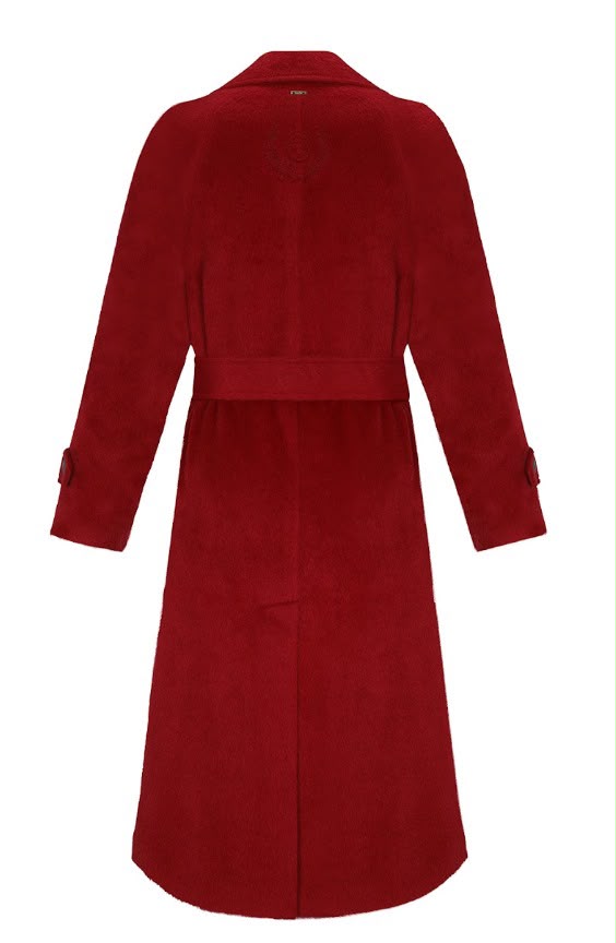KAYA BELTED TRENCH COAT - VERMILION